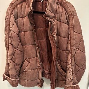 Free People Quilted Bomber Jacket - Brown